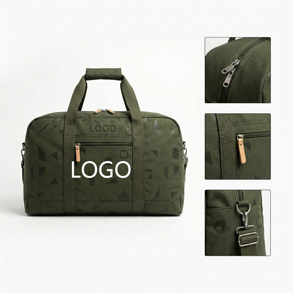 The Geo-Trek Satchel: Patterned Travel Bag with Ventilated Shoe Compartment